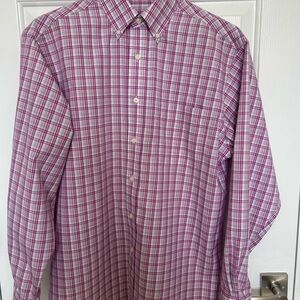 Jos. A. Bank Men's Pink and White Checkered Shirt